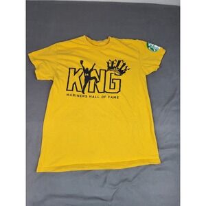 Felix Hernandez King Felix Shirt Men Small Yellow Mariner Hall Of Fame Crew Neck
